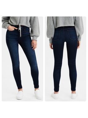 American Eagle Darkest Wash Hi-Rise Jeggings